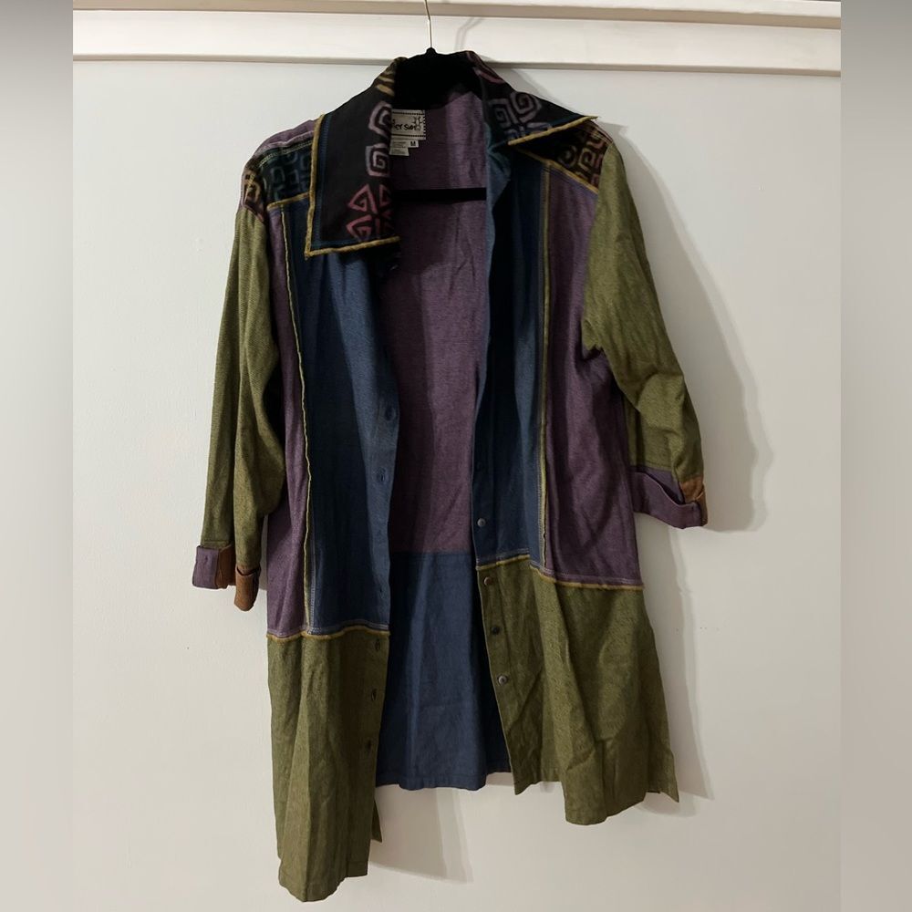 Winter Sun-Vintage Flannel Bohemian coat/dress for fashion lovers! Size M